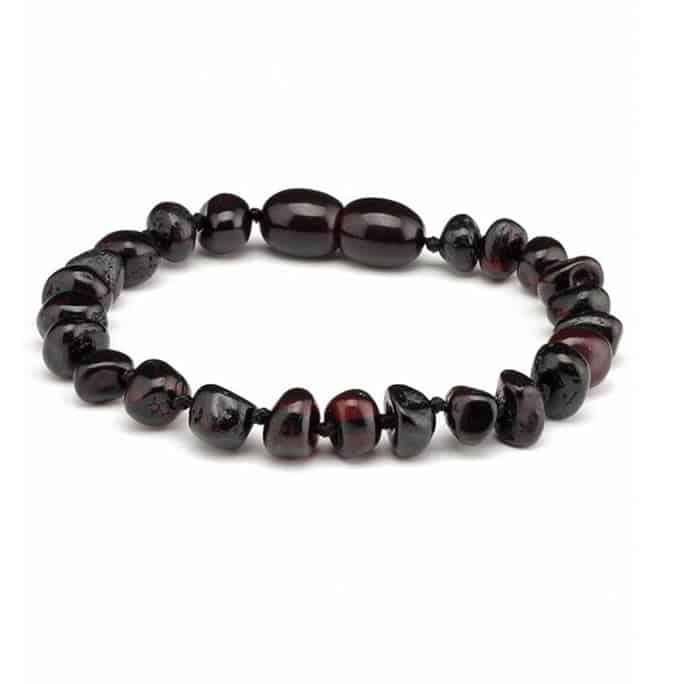Baby/Kind – Barnsteen armbandje - Ronde kraaltjes - Gepolijst - 14cm