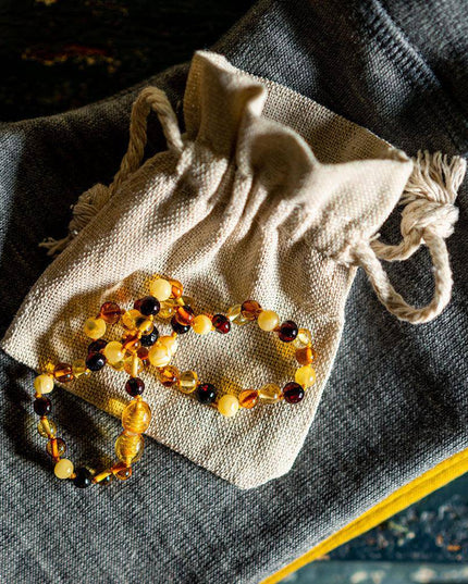 Baby/Kind – Barnsteen ketting – ronde kraaltjes – 33cm - 4 kleuren - Lille Barn - With ♥ for the smallest