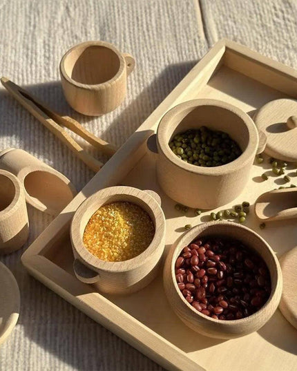 Houten speelgoed - Kookset/eetset - Montessori - Open einde speelgoed - Lille Barn - With ♥ for the smallest