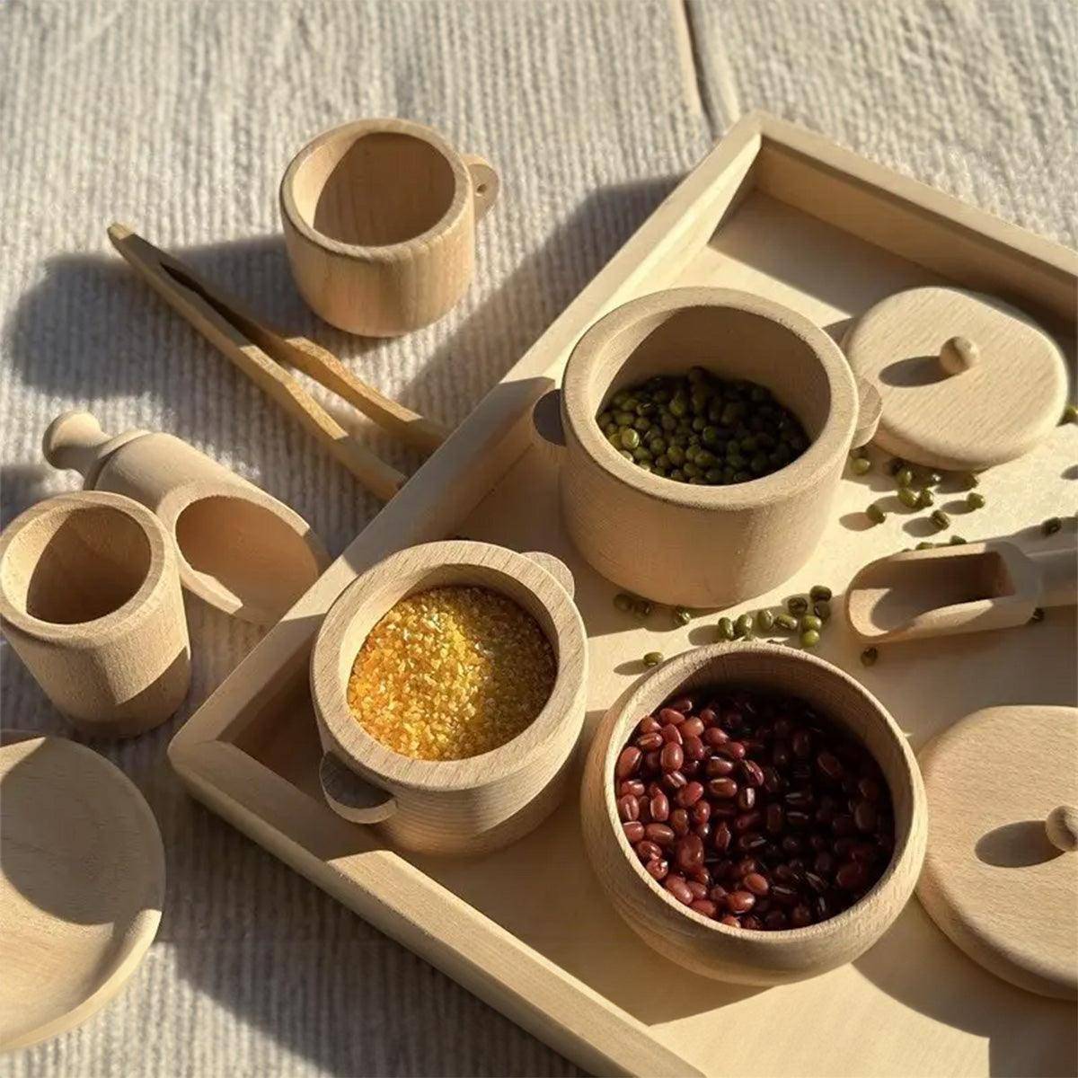 Houten speelgoed - Kookset/eetset - Montessori - Open einde speelgoed