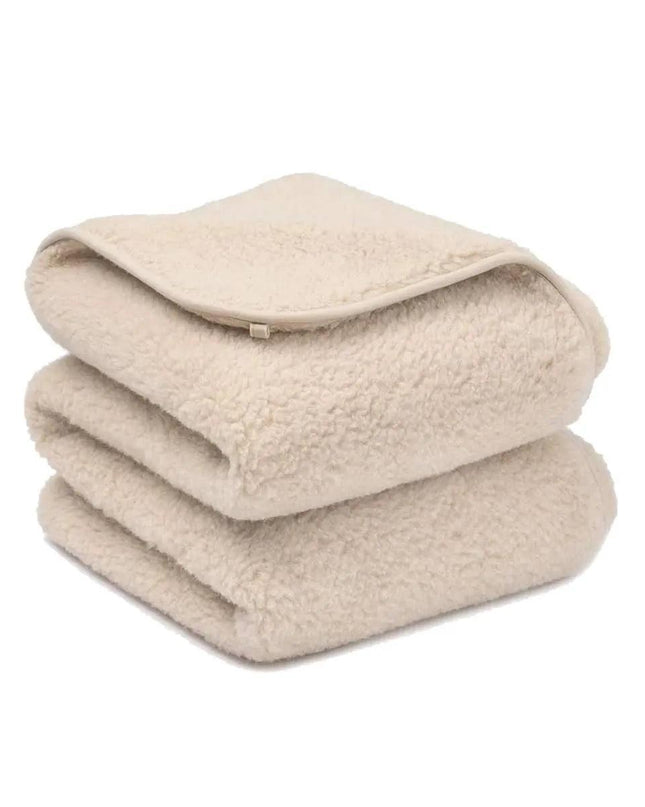 Wollen wiegdeken 2 laags - 75 x 100cm - Merinowol - Amandel - Lille Barn - With ♥ for the smallest