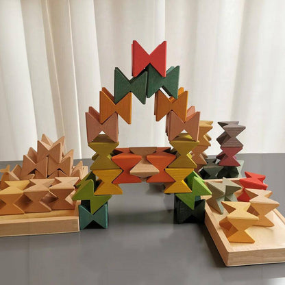 Houten Vlinder Blokken - Montessori speelgoed - Lille Barn - With ♥ for the smallest