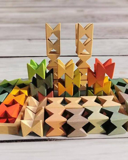 Houten Vlinder Blokken - Montessori speelgoed - Lille Barn - With ♥ for the smallest