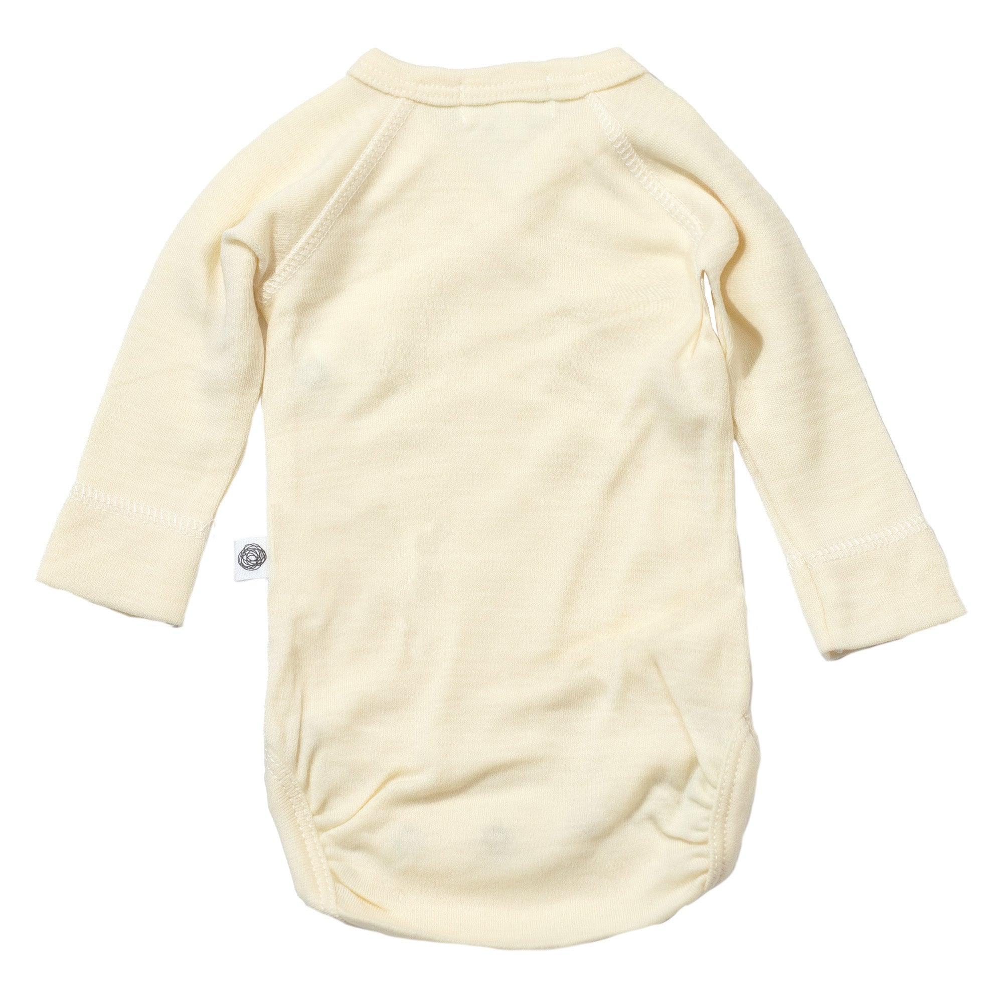 Woolen wrap over romper long sleeves merino wool