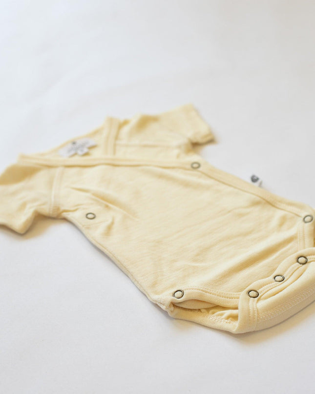 Wollen Overslagromper korte mouw – Merinowol - Naturel - Lille Barn - With ♥ for the smallest