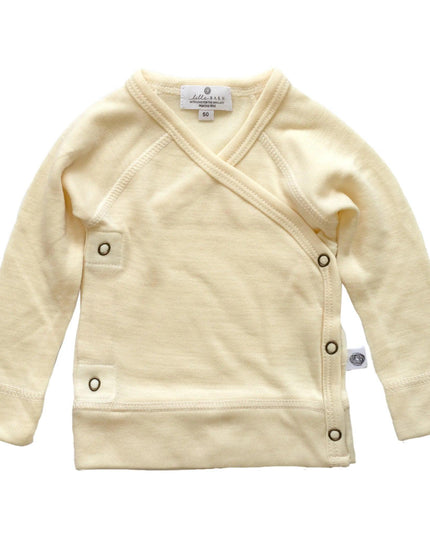 Baby wollen overslag trui – Merinowol - Naturel - Lille Barn - With ♥ for the smallest