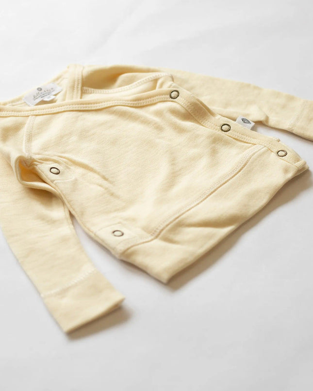 Baby wollen overslag trui – Merinowol - Naturel - Lille Barn - With ♥ for the smallest