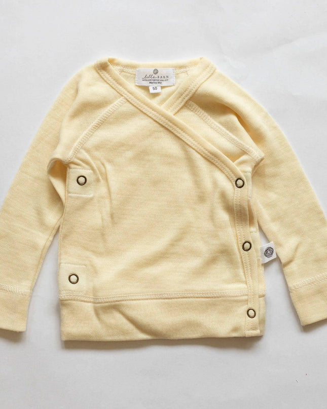 Baby wollen overslag trui – Merinowol - Naturel - Lille Barn - With ♥ for the smallest