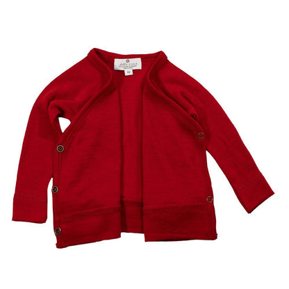Baby wollen overslag trui – Merinowol - Savvy red - Lille Barn - With ♥ for the smallest
