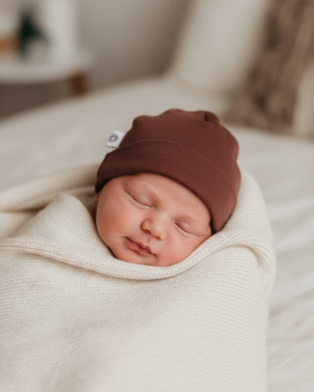 Wollen baby muts - Merinowol - Cinnamon