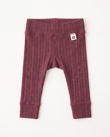 Uldbukser i rib - merinould - Rose Brown