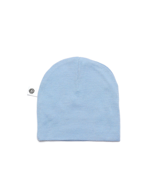 Wollen baby muts - Merinowol - Blue Fog