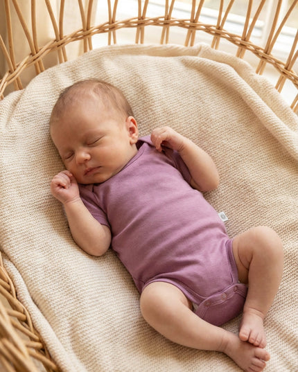 Combinaison en laine manches courtes – Merinowol - Lavender Mist