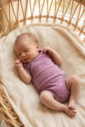 Wollen Romper korte mouwen – Merinowol - Lavender Mist