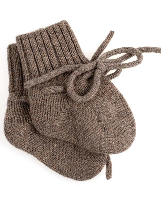 Wollen Baby sokjes / Newborn Sokjes - Merinowol - Cobble