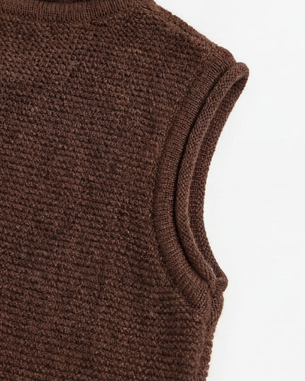 Merinowol gebreide baby spencer - Carob