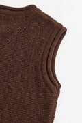 Merinowol gebreide baby spencer - Carob