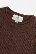 Merinowol gebreide baby spencer - Carob