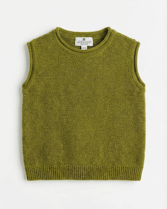 Merinowol gebreide baby spencer - Pickle