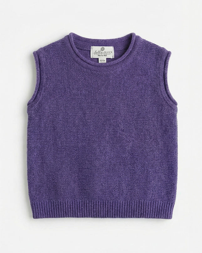 Merinowol gebreide baby spencer - Violet