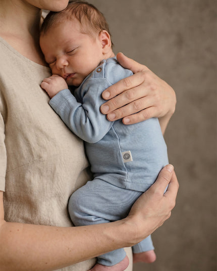 Wollen baby- kindertrui - Merinowol - Blue Fog
