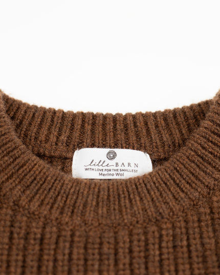 Gebreid Wollen Babytruitje - Merinowol - Brunette