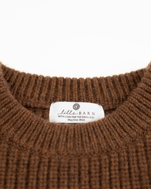 Gebreid Wollen Babytruitje - Merinowol - Brunette