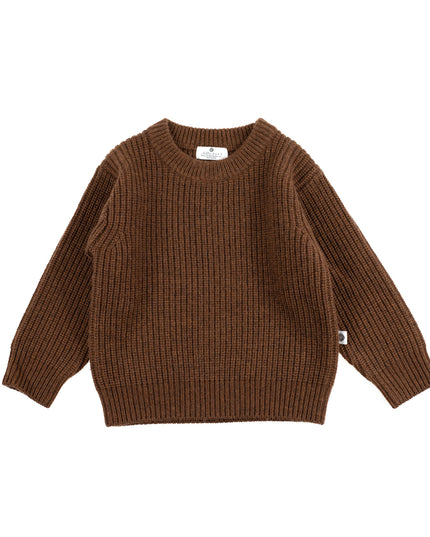 Gebreid Wollen Babytruitje - Merinowol - Brunette