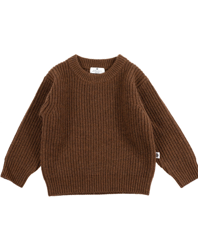 Gebreid Wollen Babytruitje - Merinowol - Brunette