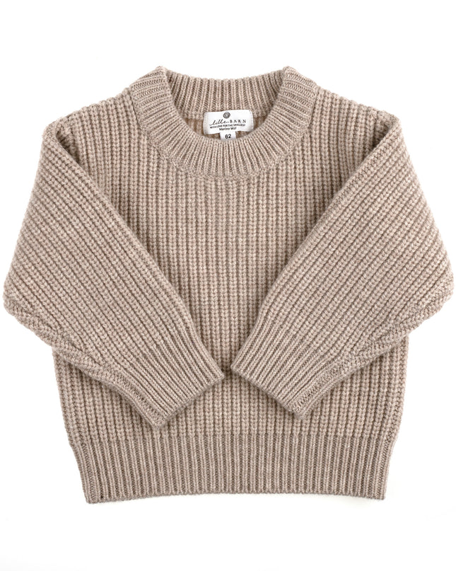 Gebreid Wollen Babytruitje - Merinowol - Garlic