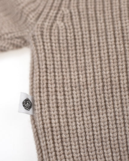 Gebreid Wollen Babytruitje - Merinowol - Garlic