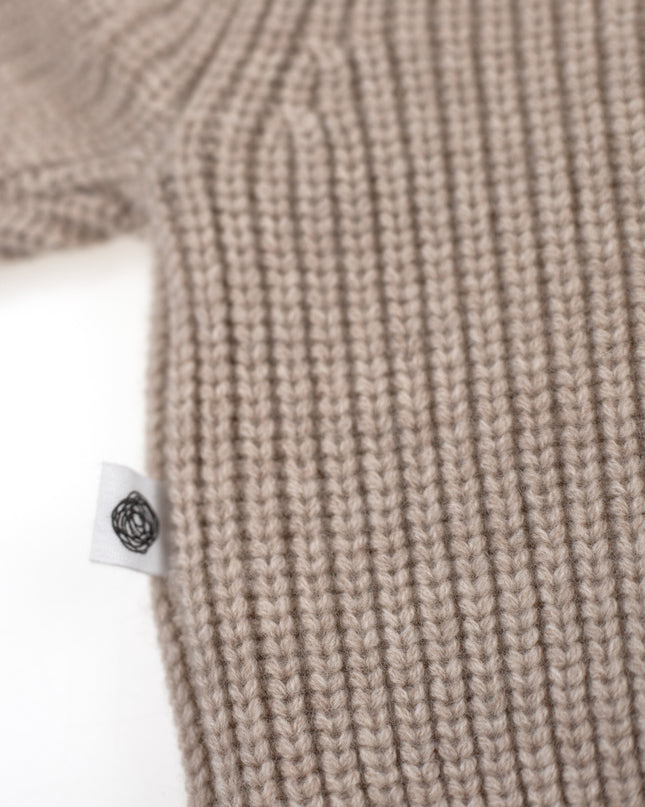 Gebreid Wollen Babytruitje - Merinowol - Garlic