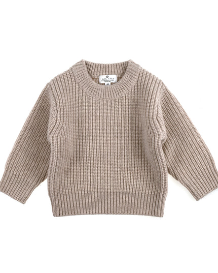 Gebreid Wollen Babytruitje - Merinowol - Garlic