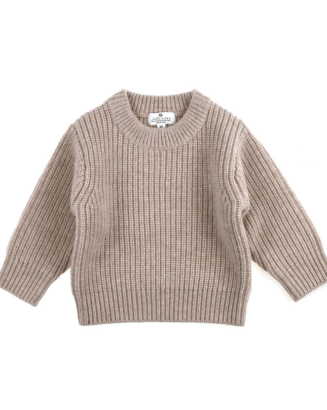 Gebreid Wollen Babytruitje - Merinowol - Garlic