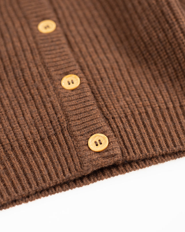 Gebreid Wollen Baby Vestje - Merinowol - Brunette