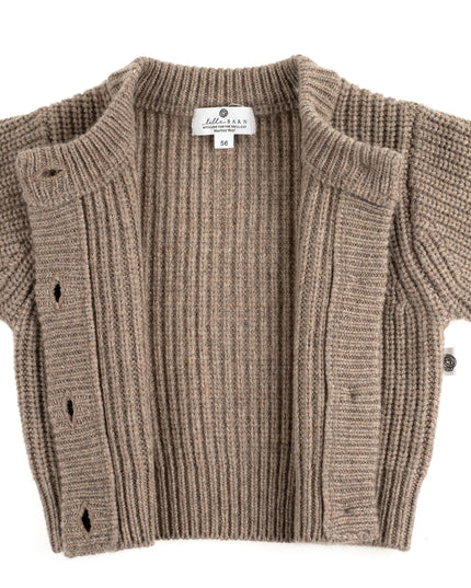 Knitted Wool Baby Cardigan - Merino Wool - Cobble