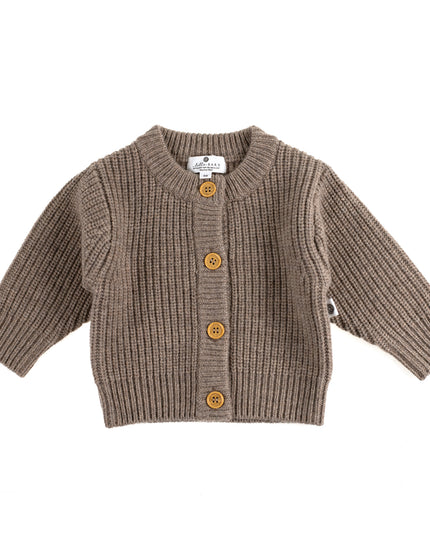 Knitted Wool Baby Cardigan - Merino Wool - Cobble