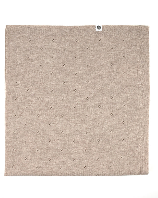 Wollen Babydeken / Kinderdeken  / Wikkeldeken - Pointelle Gebreid  - Merinowol - Garlic