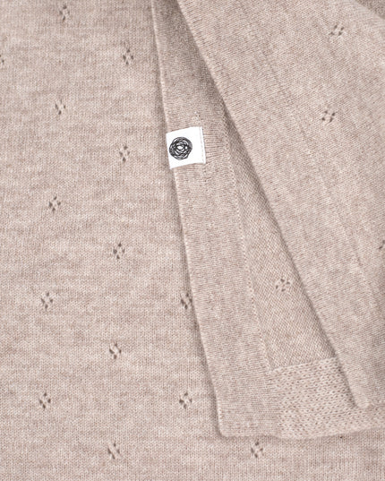 Wool Baby Blanket / Children's Blanket / Wrap Blanket - Pointelle Knitted - Merino Wool - Garlic