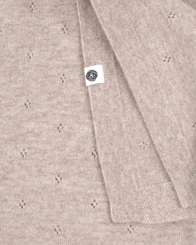 Wollen Babydeken / Kinderdeken  / Wikkeldeken - Pointelle Gebreid  - Merinowol - Garlic