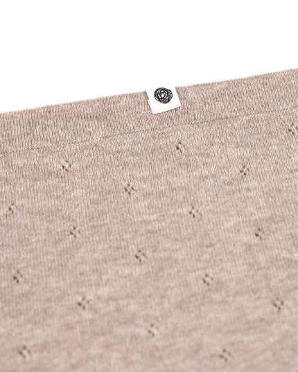 Wool Baby Blanket / Children's Blanket / Wrap Blanket - Pointelle Knitted - Merino Wool - Garlic