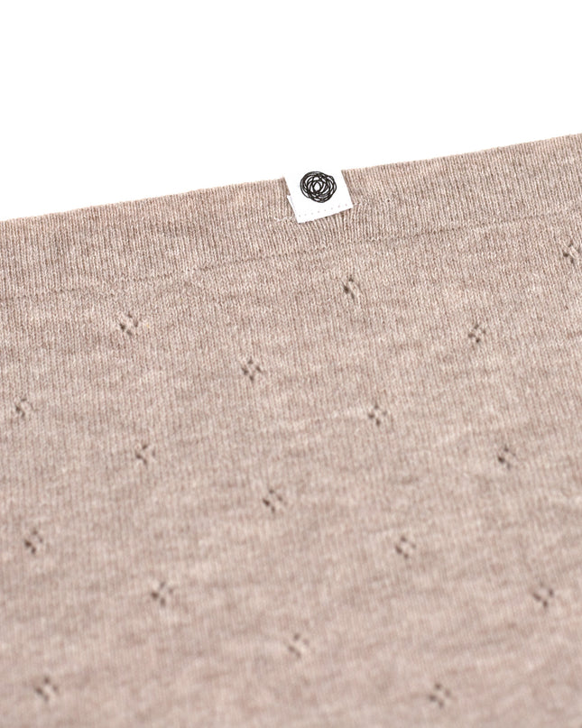 Wollen Babydeken / Kinderdeken  / Wikkeldeken - Pointelle Gebreid  - Merinowol - Garlic