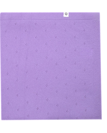 Wollen Babydeken / Kinderdeken  / Wikkeldeken - Pointelle Gebreid  - Merinowol - Orchid