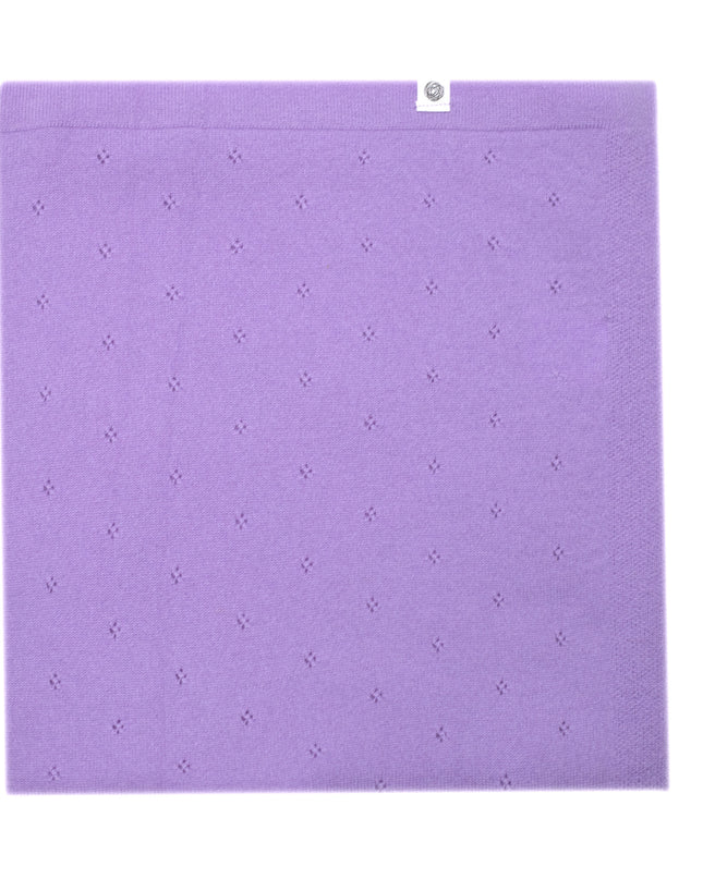 Wollen Babydeken / Kinderdeken  / Wikkeldeken - Pointelle Gebreid  - Merinowol - Orchid