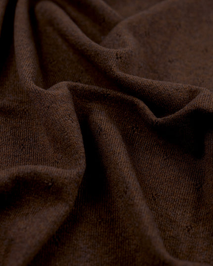 Wool Baby Blanket / Children's Blanket / Wrap Blanket - Pointelle Knitted - Merino Wool - Brunette