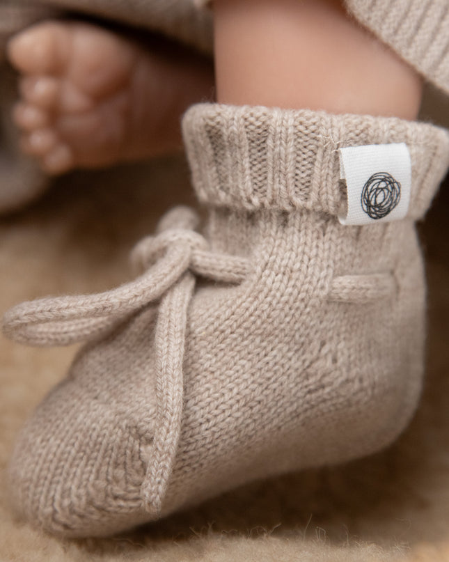 Wollen Baby sokjes / Newborn Sokjes - Merinowol - Garlic