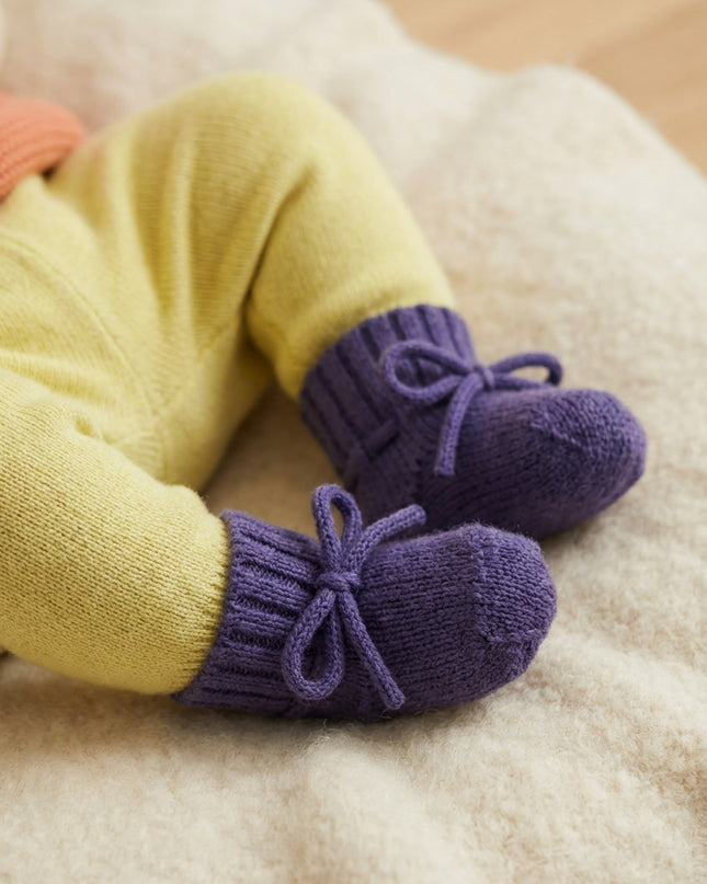 Wollen Baby sokjes / Newborn Sokjes - Merinowol - Violet
