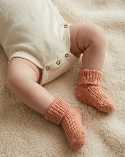 Wollbabysocken - Pfirsichflaum
