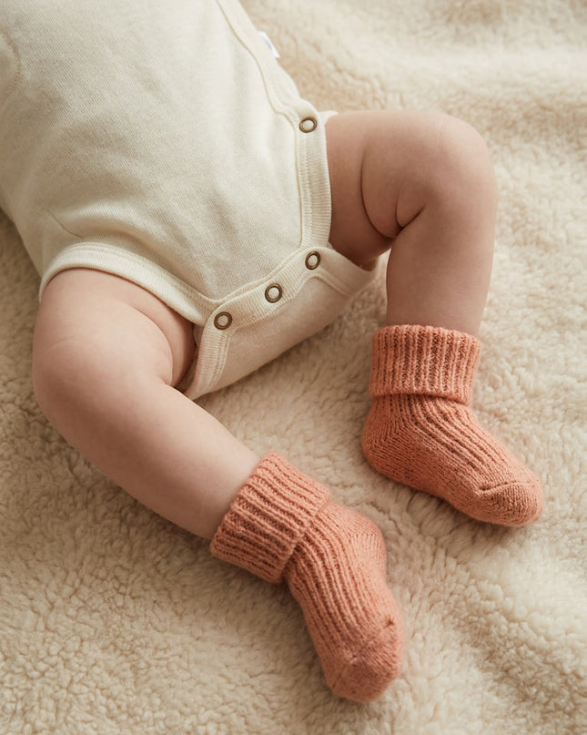 Wollen Baby Sokjes - Peach Fuzz