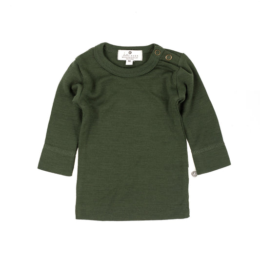 Wollen baby- kindertrui - Merinowol - Rifle Green